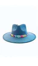 Cargar imagen en el visor de la galería, Chapeau FEDORA Bleu Jean