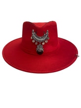 Charger l'image dans la galerie, Chapeau Bijou FEDORA Rouge