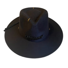Charger l'image dans la galerie, Chapeau ROCK STAR Bijou Chaine & Piercing FEDORA Noir
