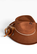 Carica l'immagine nel visualizzatore di Gallery, Chapeau Bohème Marron Nomad – Pièce unique ICONIC
