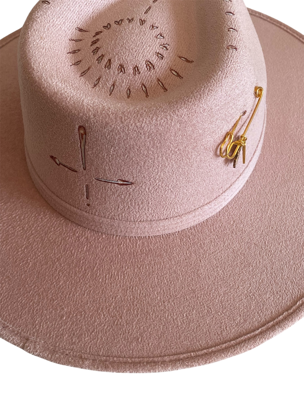 Chapeau FEDORA Vieux rose