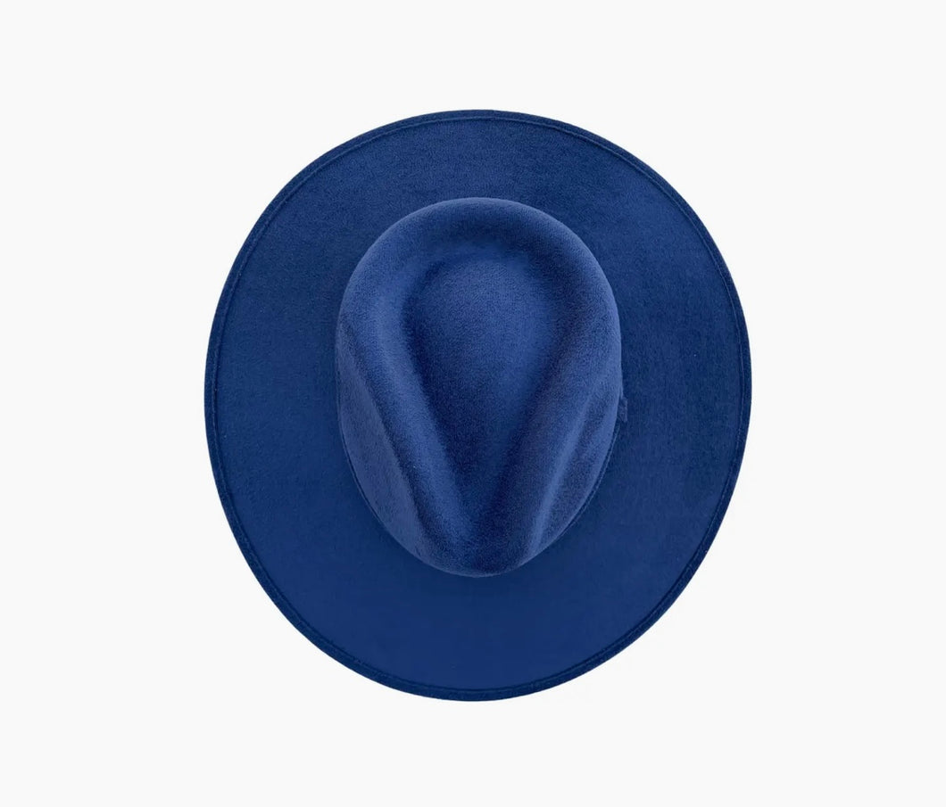 Chapeau FEDORA Bleu marine avec personnalisation