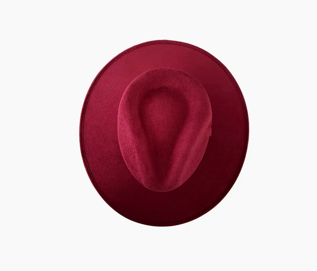 Chapeau FEDORA Bourgogne avec personnalisation