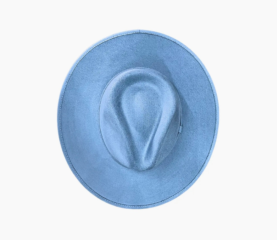 Chapeau FEDORA Bleu clair avec personnalisation