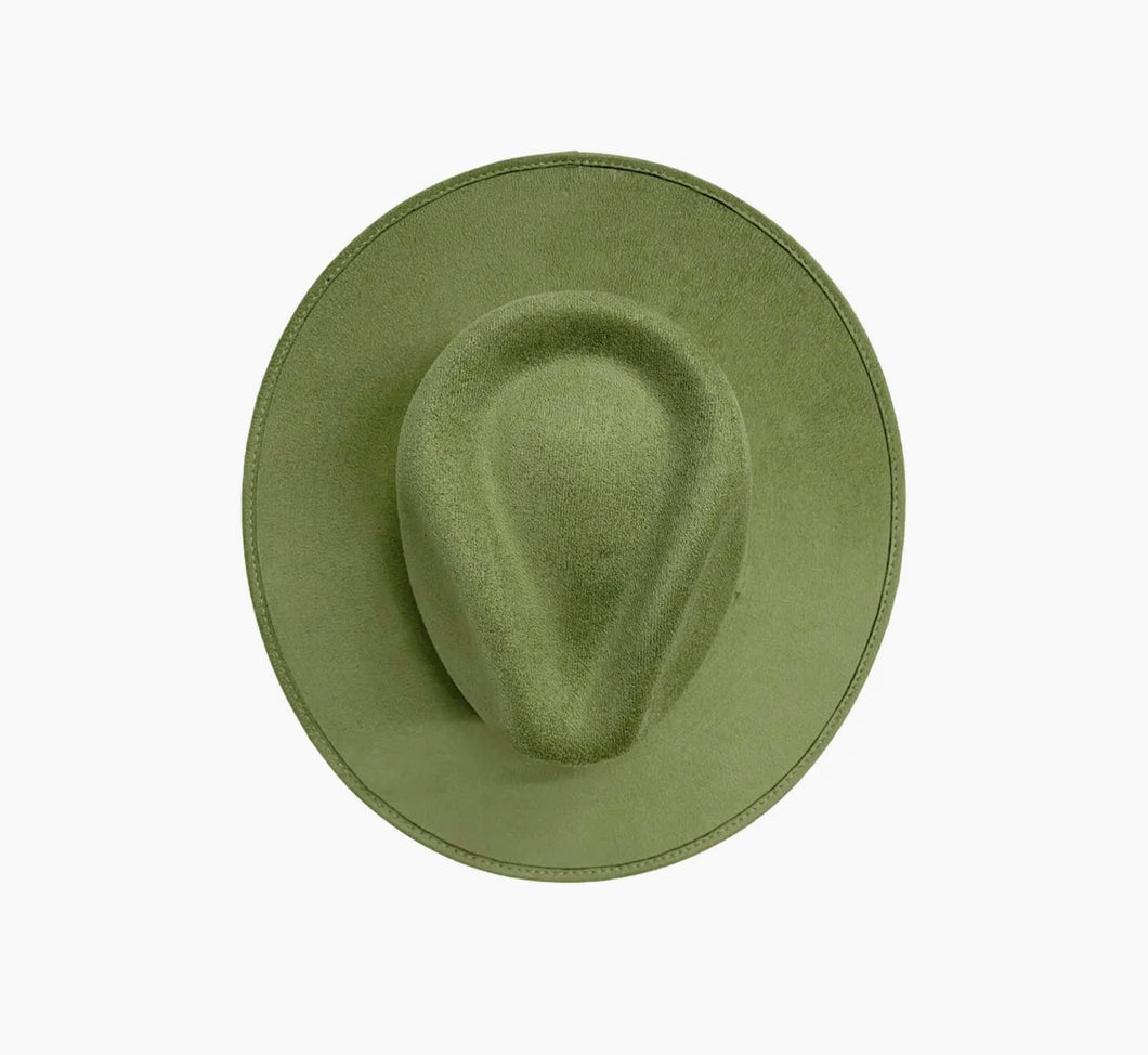Chapeau FEDORA Vert olive avec personnalisation
