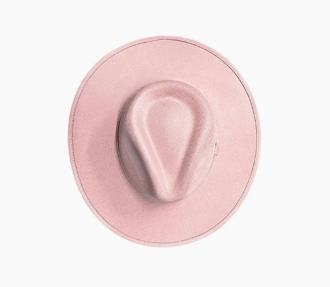 Chapeau FEDORA Vieux Rose avec personnalisation