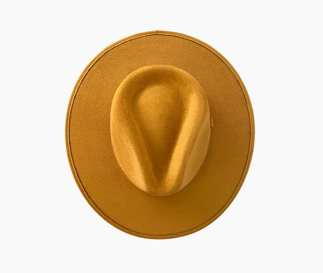 Chapeau FEDORA Moutarde avec personnalisation