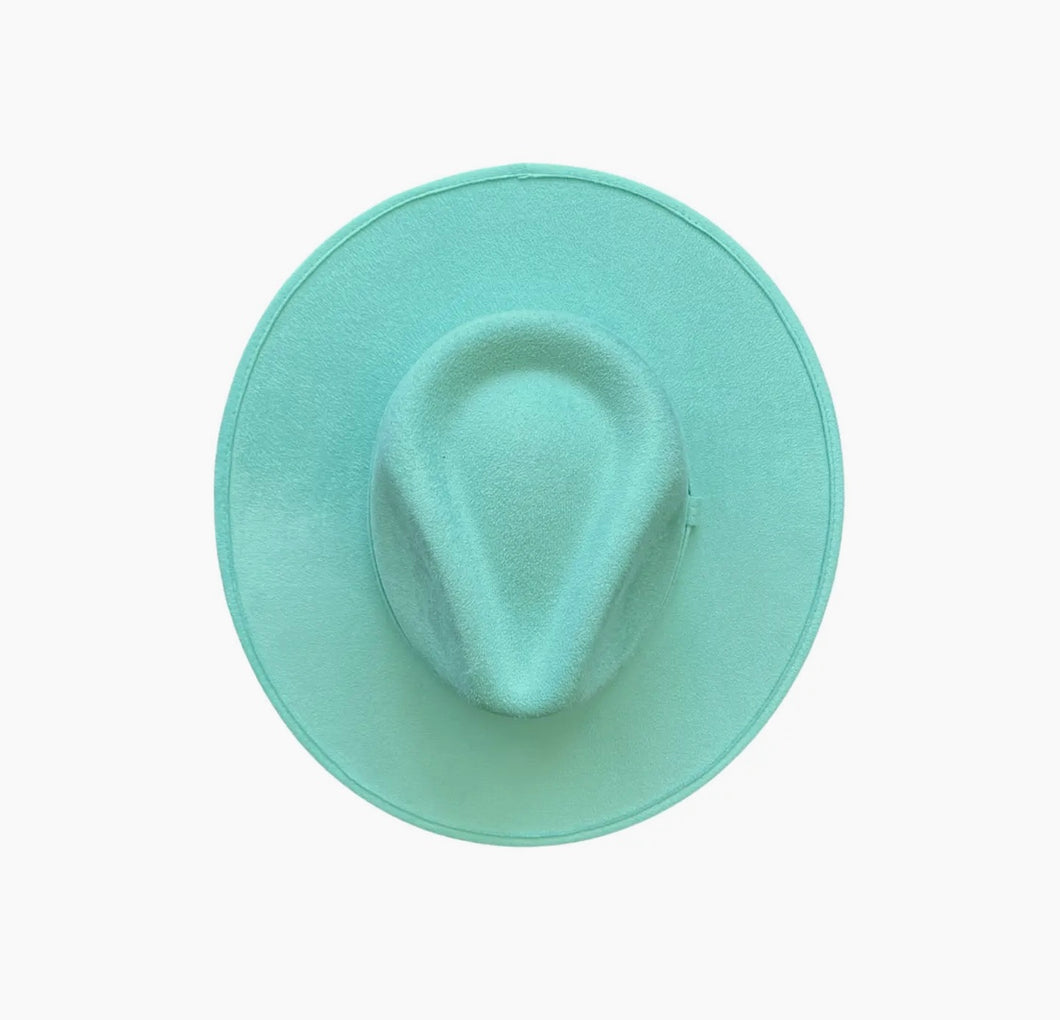 Chapeau FEDORA Vert d'eau avec personnalisation